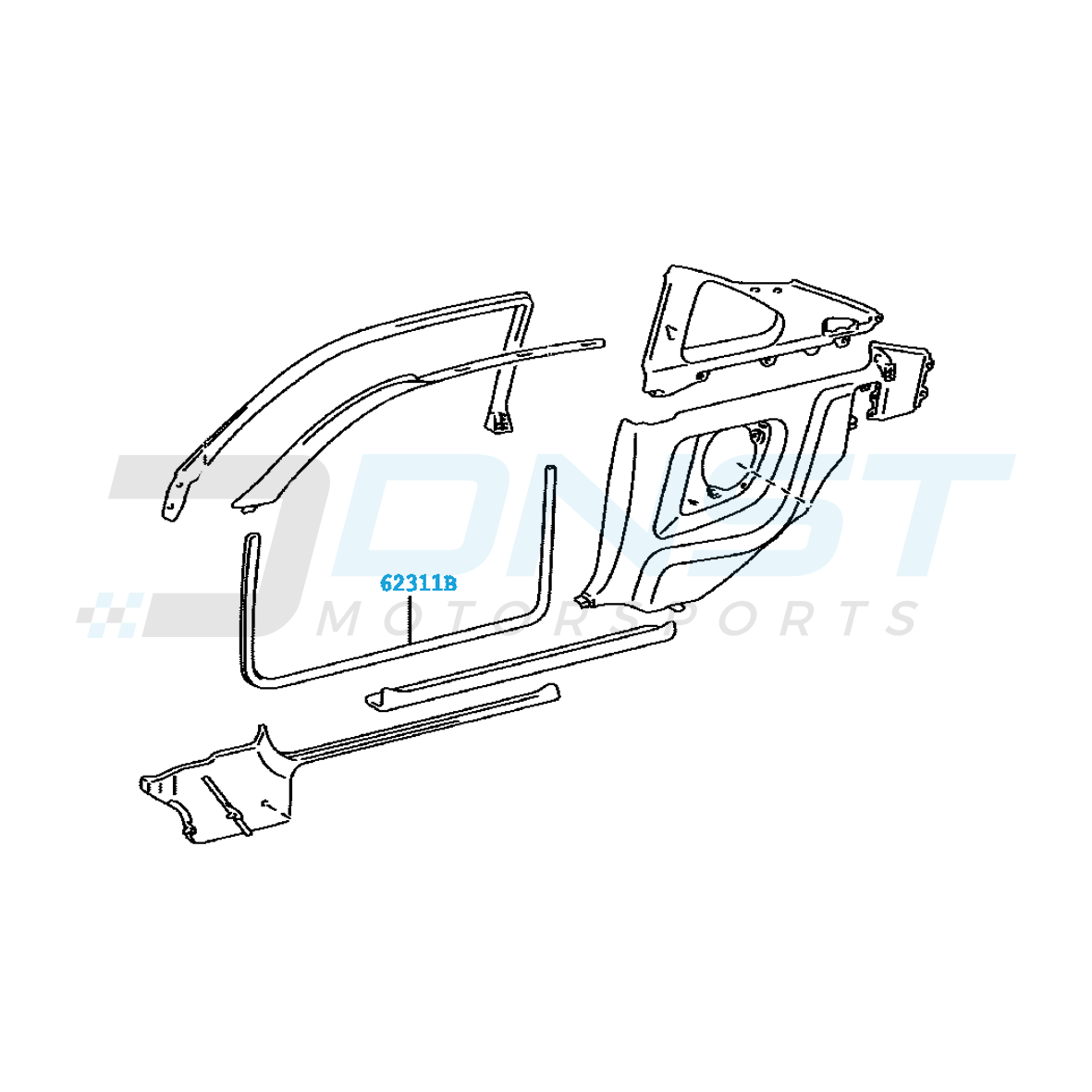 62312-14070 62311-14070 JZA80 Toyota Supra Door Jamb Seal