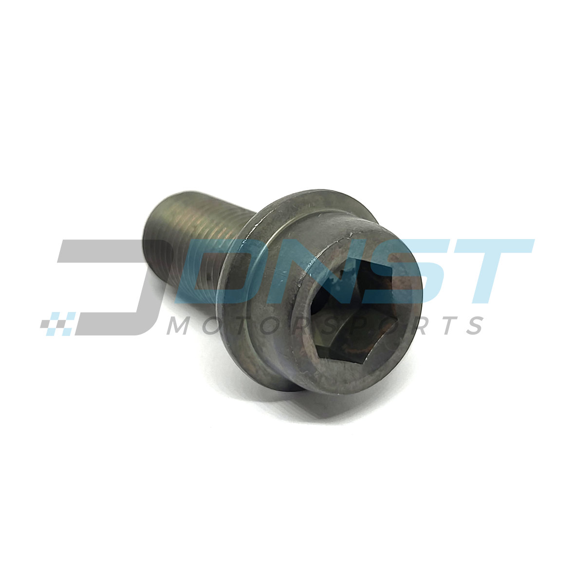 a hex headed steel threaded bolt on a white background and a DNST Motorsports watermark