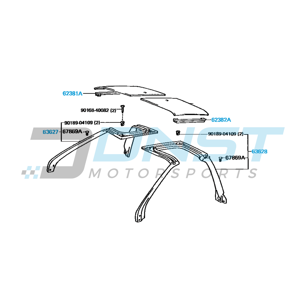 Genuine Toyota MR2 SW20 Outer Door Moulding Weather Strip Set Left & Right OEM